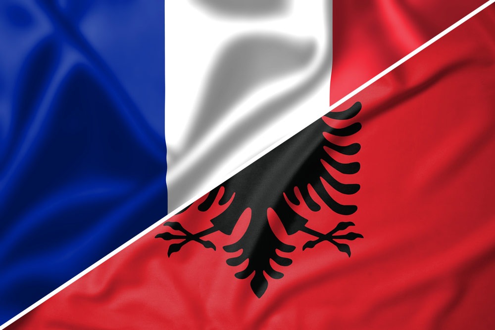 Frankrig-Albanien-flag